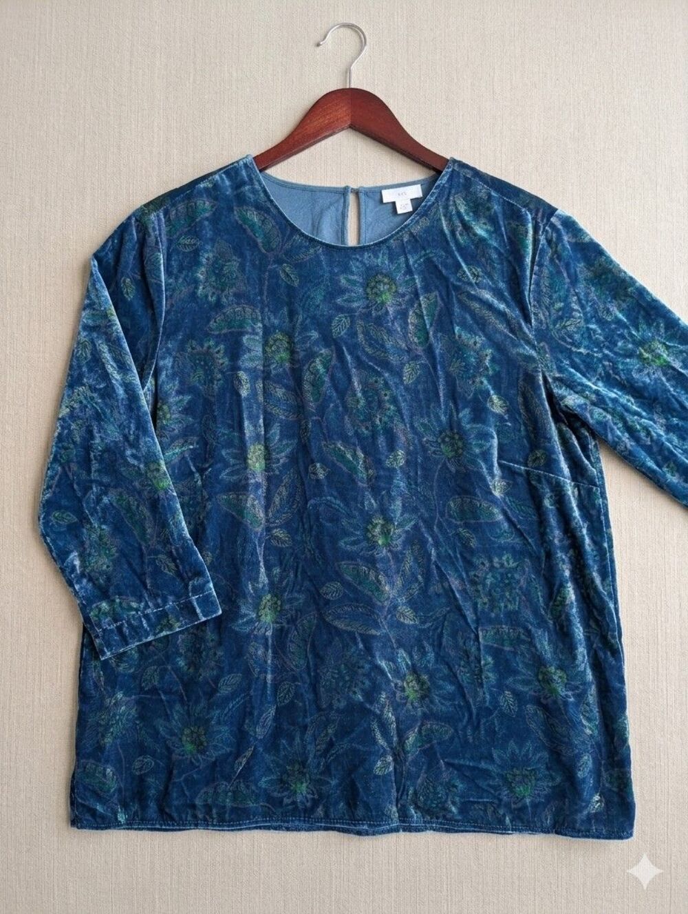 J. Jill Floral Velour Velvet Top Size 2X